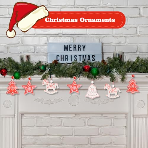 12pcs Wooden Christmas Ornaments Set for Holiday Tree Decor