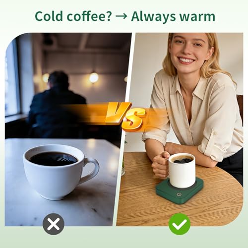 Electric Coffee Mug Warmer for Desk with 3-Temp Settings & Auto Shut Off