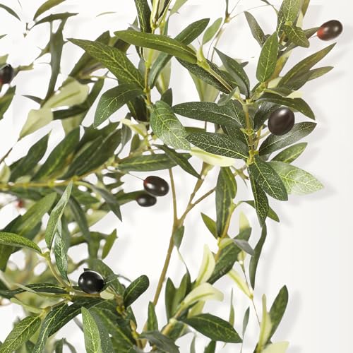 7ft Artificial Olive Tree with Lifelike Fruits and Adjustable Branches