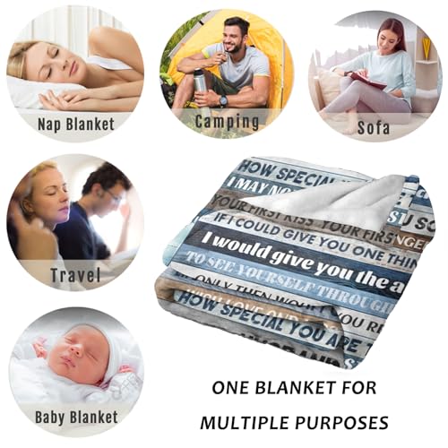 Menghao 60x80 Blue Wife Blanket – Premium Soft Flannel Throw Gift for Wife