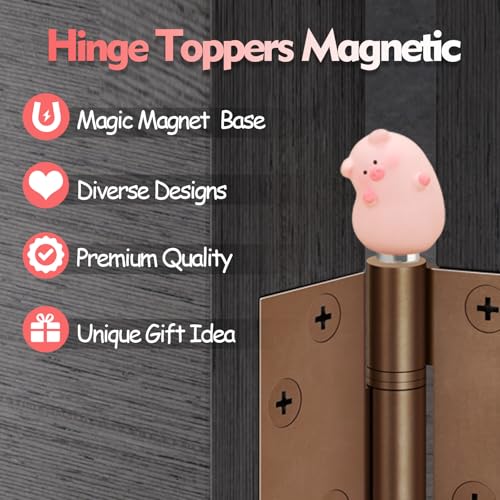 5-Piece Magnetic Cartoon Pig Door Hinge Toppers for Home Decoration