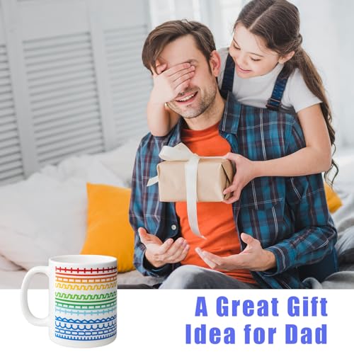 Funny Hidden Message Ceramic Coffee Mug 11oz Rainbow Rune Pattern - Humorous Gift