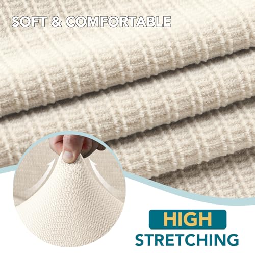 Thick Velvet Futon Slipcover - Ivory Armless Furniture Protector