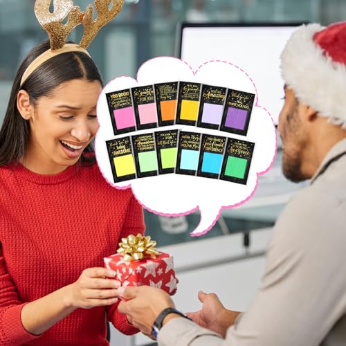 Motipuns 72 Pcs Christmas Appreciation Gifts Bulk Black Sticky Note Holder – Classic Black