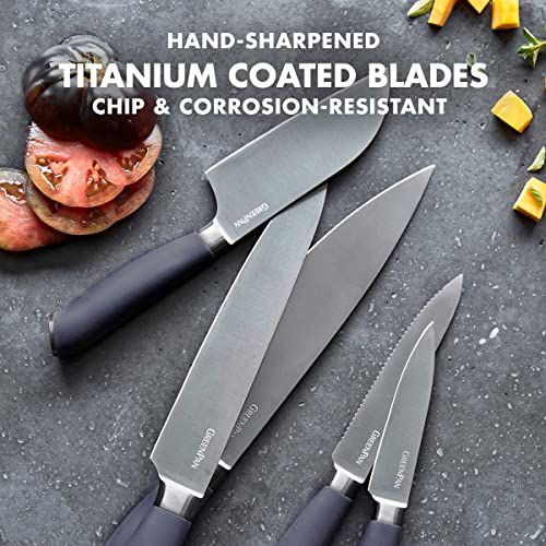 GreenPan Titanium 2-Piece Carving Knife Set - 8" Gray, Eco-Friendly Stainless Steel