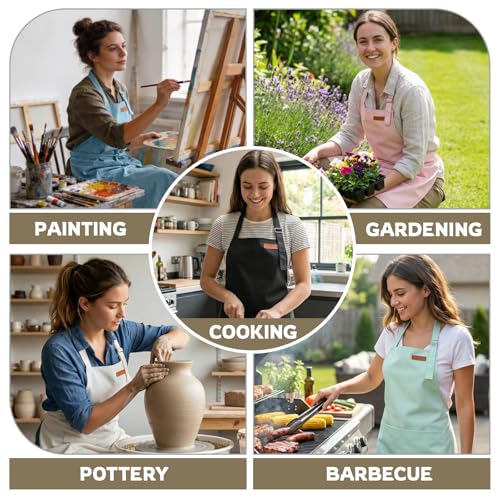 Waterproof Kitchen Apron for Women, Oilproof Silicone Coated Polyester