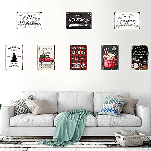 ICRAEZY Have Yourself a Merry Little Christmas Metal Tin Sign Funny Christmas Signs Santa Wall Decor for Home Cafe Bar 8x12 Inch