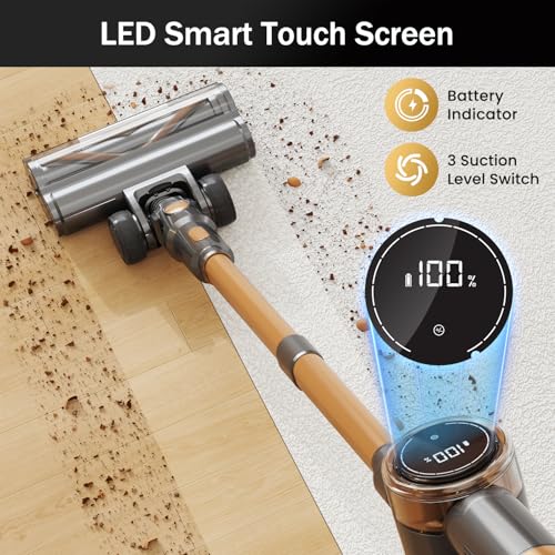 NuYupo Cordless Stick Vacuum Cleaner 10-in-1 Lightweight Rechargeable Gold