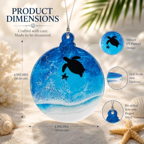 Kingduhu Turtle Ornament - Two Sea Turtles Décor Gift for Women, Coastal Christmas 2026 (Variation: Turtle Ornament)