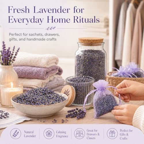 Dried Lavender Buds 3oz - Fragrant French Lavender Flowers for DIY Crafts