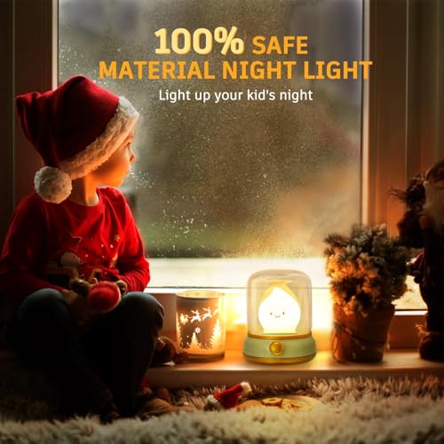 Ghost Campfire Night Light, Dimmable Cordless LED Bedside Lamp for Kids
