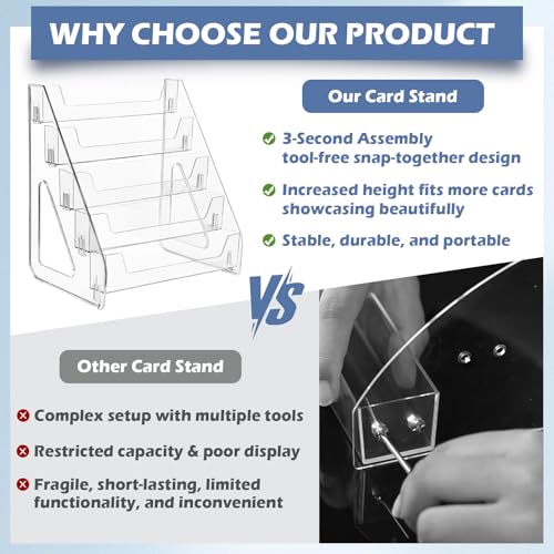 5-Tier Acrylic Card Display Stand for Greeting Cards, Postcards & Stickers