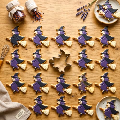Halloween Cookie Cutter Set 6pcs – Hat, Ghost, Bat, Pumpkin, Cat, Wizard (Grevmeshvo Halloween Set)