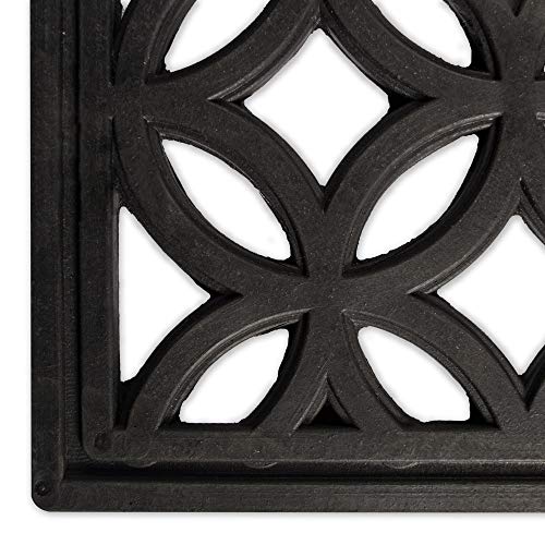 DII All-Weather Rubber Doormat 18x30 Lattice Pattern - Heavy Traffic Entryway Mat