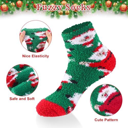 6 Sets Classic Christmas Mug Gift Set with Fuzzy Socks for Women - 12 oz