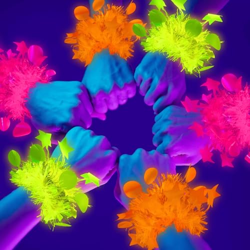 12 Pcs Neon Glow Party Bracelets - Fluorescent Blacklight Party Favors