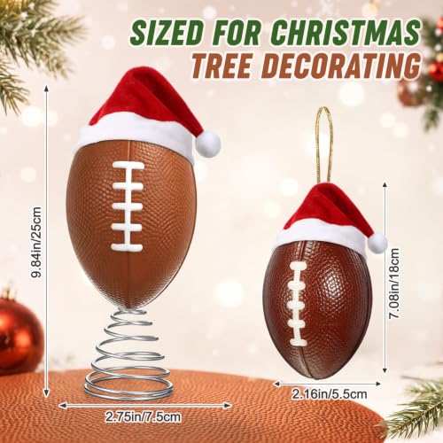 Soulchen 15 Pcs 8 Inch Football Christmas Tree Topper & Hanging Ornaments (Football Theme)