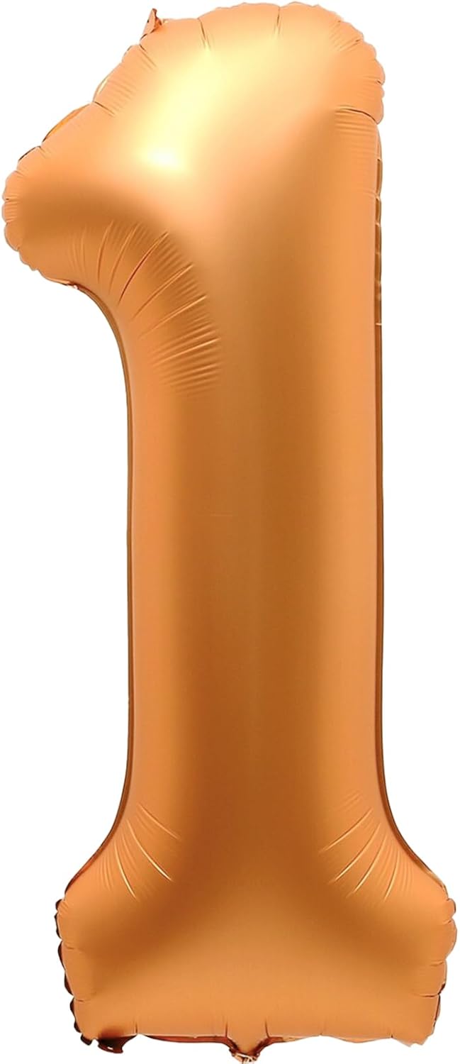 Skiennix 40-Inch Orange Number 1 Balloon - Large Foil Decoration for First Birthday & Celebrations