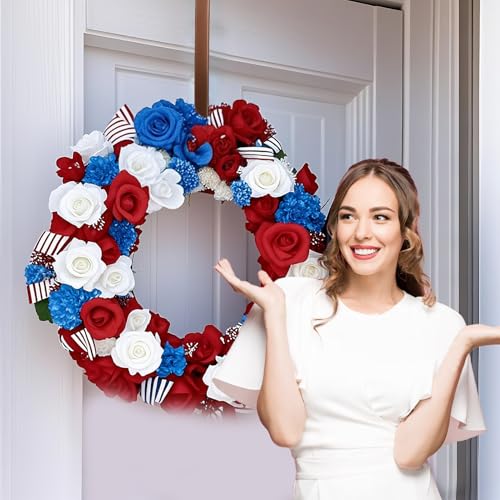 12-Inch Metal Over the Door Wreath Hanger Non-Scratch Front Door Hook