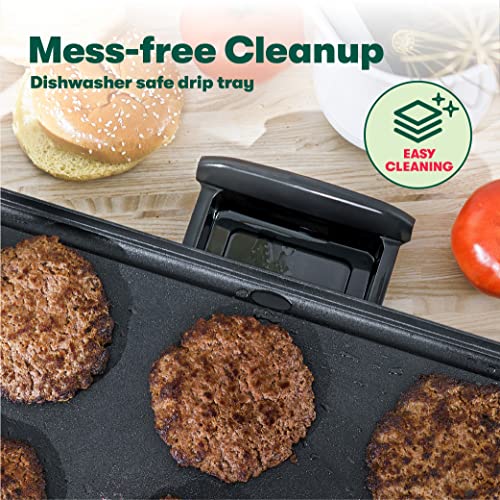 bella Electric Griddle with Warming Tray - Smokeless Indoor Grill, Nonstick Surface, Adjustable Temperature & Cool-touch Handles, 10" x 18", Copper/Black, PFOA & PTFE Free
