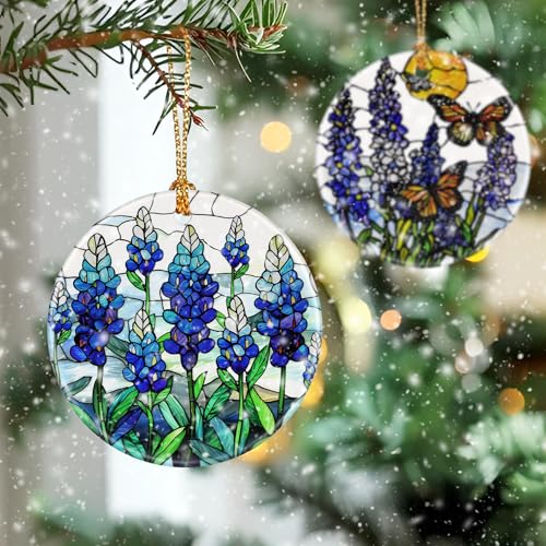 DUJITODOH Texas Bluebonnet Wildflowers Christmas Ornament - Festive Holiday Decor