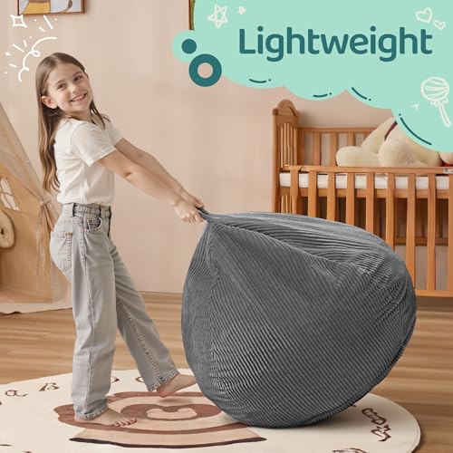 2ft Teardrop Memory Foam Bean Bag Chair with Washable Corduroy Cover