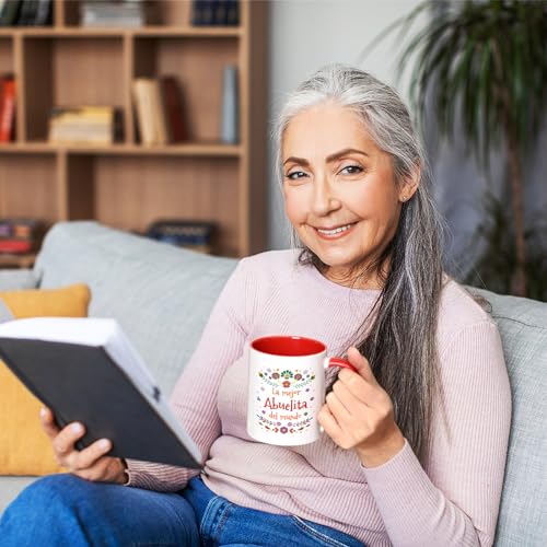 Abuela Gifts 11oz Coffee Mug Red & White – La Mejor Abuelita Del Mundo