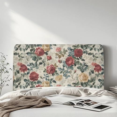 Rose Headboard Cover - Dustproof Stretch Slipcover for Queen & King Beds