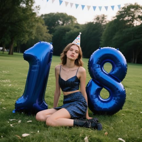 40 Inch Navy Blue Number 8 Foil Balloon Giant Birthday Party Decor