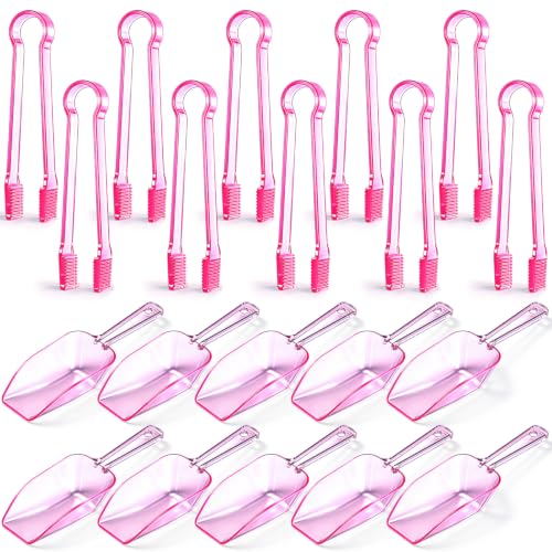 FoldTier 20-Piece Plastic Ice Tongs & Scoops Set for Food & Beverage Serving
