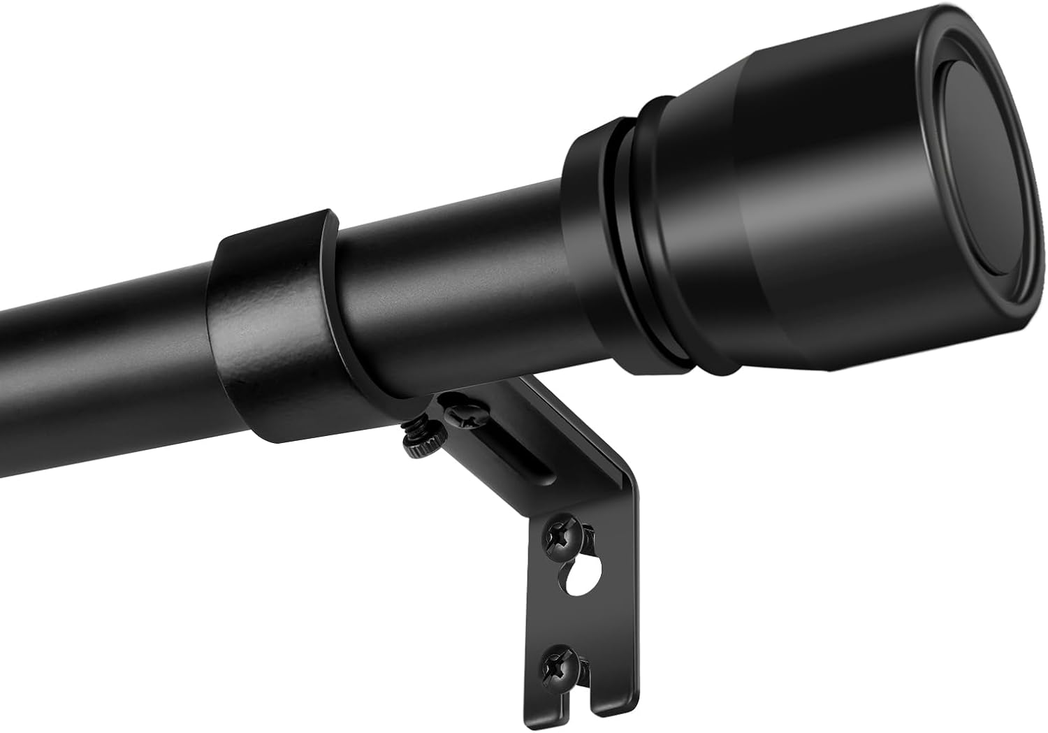 Skiennix Adjustable Curtain Rod - Heavy Duty 30-45 Inch Matte Black Splicing Metal for Windows