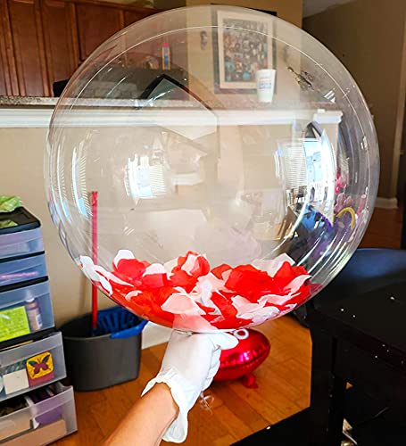 Clear Bobo Balloons - 20 Inch Bubble Balloons for Party Decor (10 Pack)