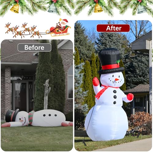 Fabulas 12-Piece Inflatable Stakes Set 8.5 in Heavy-Duty Plastic with Ropes & Hooks for Outdoor Holiday Decor
