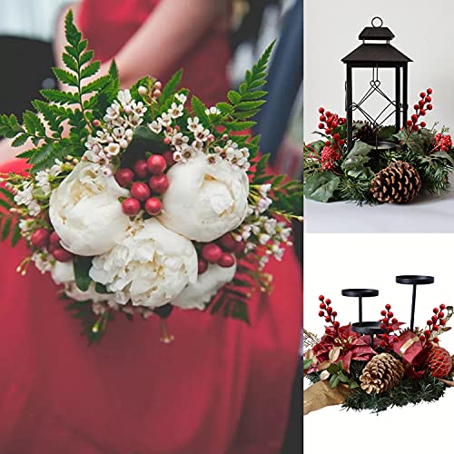 Tiaiidi Red Artificial Holly Berries Stems 30 Pcs - Christmas DIY Decorations