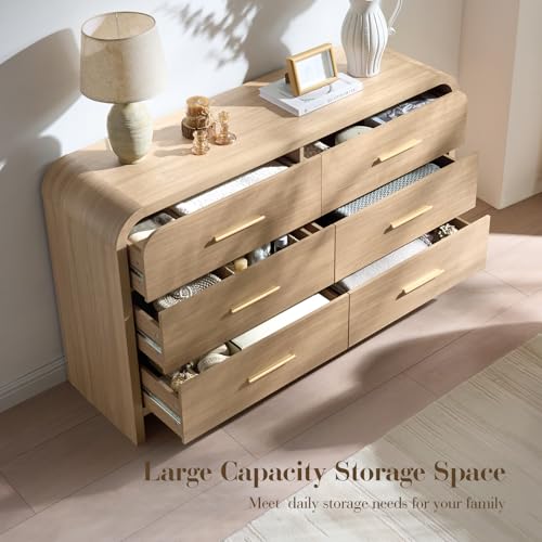 3-Piece Modern Bedroom Furniture Set: 6-Drawer Dresser & 2 Nightstands