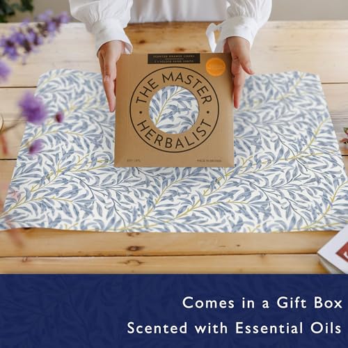 Neroli & Bergamot Scented Drawer Liners - Floral Design, 5 Large Sheets