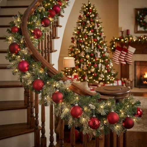 Soulchen 20 Pcs Red 2.75" Christmas Ball Ornaments – Burgundy Shatterproof, Glossy/Matte/Glitter/Sequin Finishes