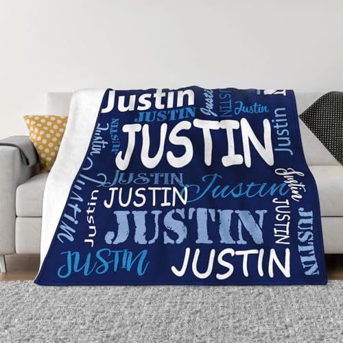 Personalized Name Custom Flannel Throw Blanket for Kids & Adults