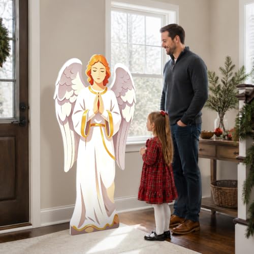 Christmas Angel Stand Up Nativity Scene Decoration - 5.3 Ft - Angel Variation