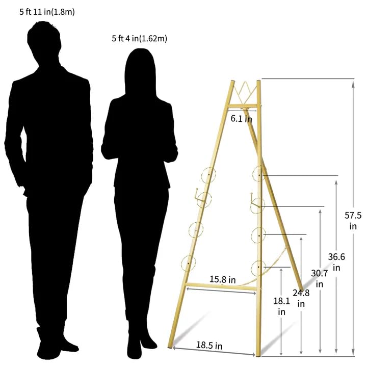 GRENTY 57.5" Gold Easel Stand for Wedding Sign, Heavy Duty Metal Display Stand, 4-Tier Height Adjustable Easel for Art, Paintings, Welcome Signs, Posters, and Décor, Simply Assembly Required