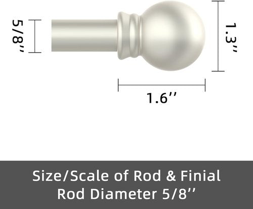 GXOACKJ Decorative Curtain Rods - Heavy Duty Metal, 48 to 84 Inch, Nickel Finish with Brackets