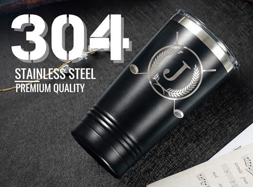 Onebttl Initial-J 20oz Golf Gifts Travel Mug for Men - Spill-Proof Lid, Stainless Steel