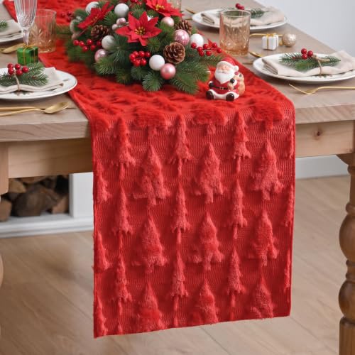 Artoid Mode Red Christmas Tree Table Runner 13x72 Inch Holiday Decor