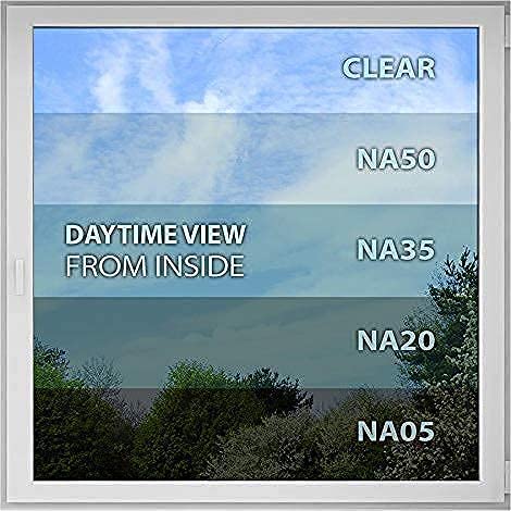 Daytime Privacy Window Film - Extra Dark Black, 36in x 12ft