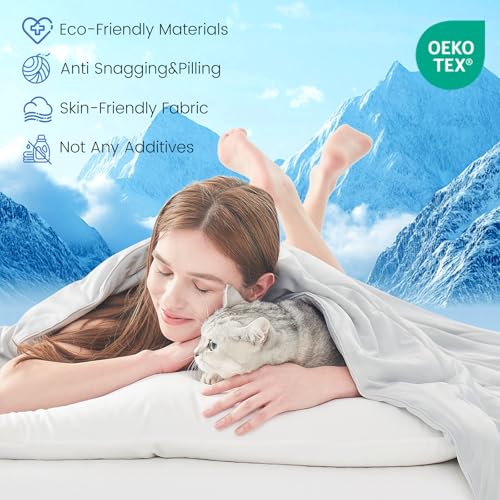 Topcee King Size Cooling Comforter for Hot Sleepers - Lightweight Ice Blanket