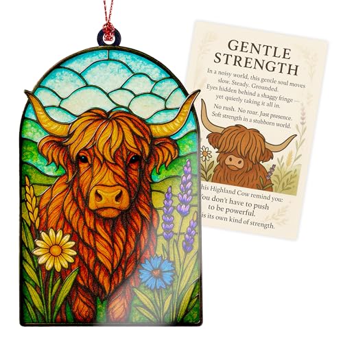 Highland Cow Christmas Ornament - Rustic Farmhouse Holiday Decor, Farm Animal Gift