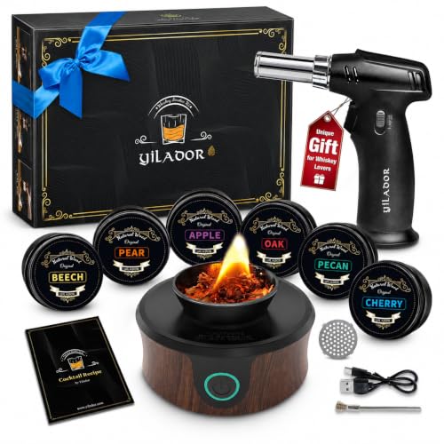 Electric Whiskey Smoker Kit with Torch, Unique Home Bar Gift for