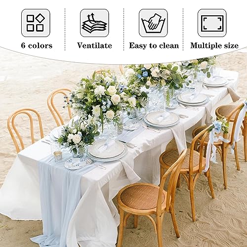 White Rectangular Tablecloths 70x120 Inch (6 Pack) for 6-8 Ft Tables