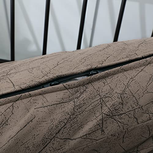 Premium Velvet Full Size Futon Cover with 3-Side Zipper - Coffee