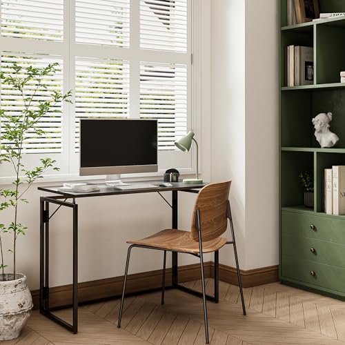 31.5" Small Space Folding Desk - No Assembly Wood Home Office Desk